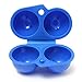 SUPOW® Outdoor Camping Hiking Portable Folding Plastic 2 Grids Egg Case Carrier Box Eggs Container Keeper Storage Box Hard Case with Handle (Blue)