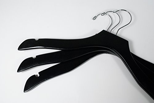Topline Classic Wood Bridal Dress Hangers - Black Finish (10-Pack) - Thumbnail 2