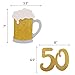 Cheers & Beers to 50 Years Gold Glitter Banner for 50th Birthday Wedding Anniversary Party Decorations Pre Strung & Ready To Hang, Beer Party Decorations