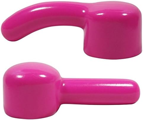 WET GOODZ Two Hitachi Magic Wand Original Massager Attachments Straight & Curved Pink Kit for Hitachi Magic Wand Massager and Similar Wands