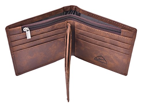 Hopsooken mens leather bifold wallet rfid men slim fron…