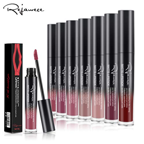 Lip Gloss Set by Rejawece - Waterproof Long Lasting Matte Lip Gloss Liquid Lipstick Set Beauty Makeup Cosmetics Lip Stick Lip Glosses Set of 7 Colors - Thumbnail 6