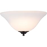HIGHTRY 13 inch Half Moon Wall Sconce, 1-Light Dimmable Wall Light Fixture, Modern Wall Lamp with White Frosted Glass Shade f