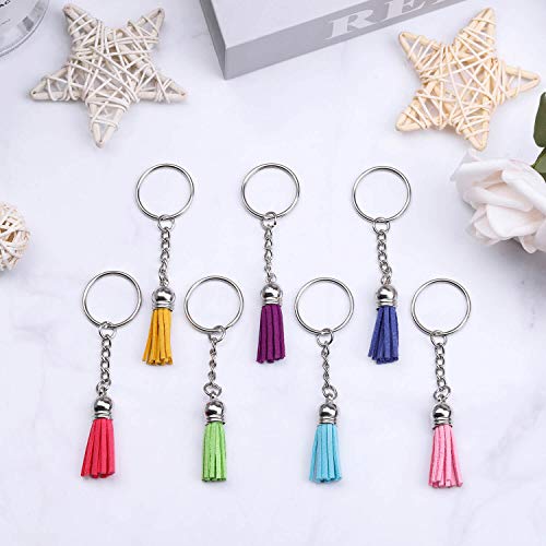 image for Keychain Tassles, Cridoz 200pcs Bulk Keychain Rings Set Includes 50pcs