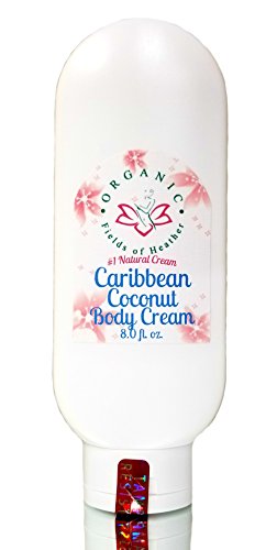 Organic Body Lotion - Caribbean Coconut - The Best All Natural Daily Moisturizing Body Cream That Heals Damaged & Dry Skin with Aloe Vera, Coconut, & Vitamins C & E - Hypoallergenic & Chemical Free