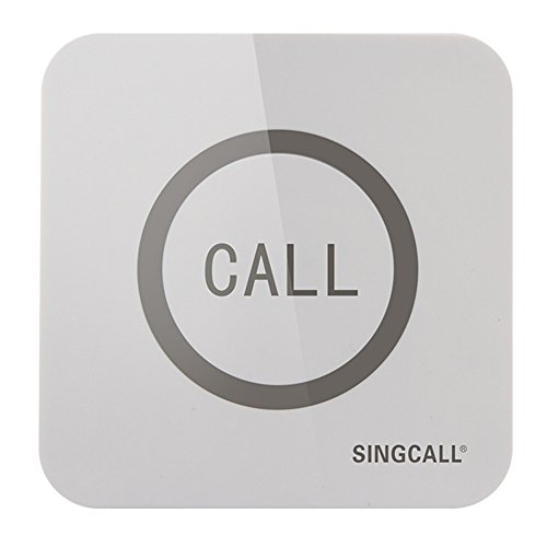 SINGCALL Wireless Calling System, Service Calling, Home Caring, Can Be Pin on the Wall, Convenient to Press, for Old, Aged People, for Cafe, Hotel, Hospital, Pack of 5 Buttons and 1 Pc Watch - Thumbnail 2