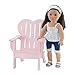 18 Inch Doll Furniture | Beautiful Pink Outdoor Adirondack Chair with Heart Shaped Back | Fits American Girl Dolls