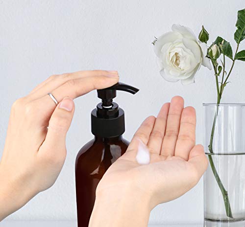 Yebeauty Pump Bottle, Shampoo Pump Bottles 10oz/300ml Refillable Empty Amber PET Plastic Shampoo, Conditioner & Wash Shower Dispenser Pump Bottle- Pack of 2 - Thumbnail 3