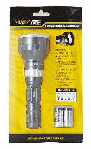 Uzi UZI-TFL-7370 200-Lumen Combat LED Flashlight with Aluminum Construction and Adjustable Light Levels