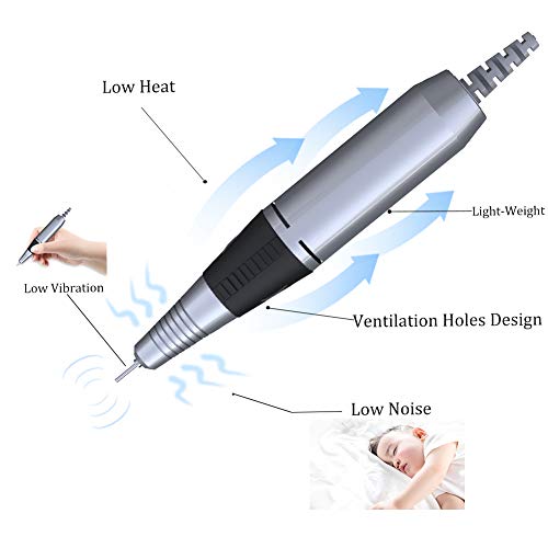 Professional Electric Nail Drill Machine 32W 35000RPM E-file Electric Nail File Grinder Polisher Kit Manicure Pedicure Drill for Acrylic Nail Tools for Gel Nails 100-110V - Thumbnail 6
