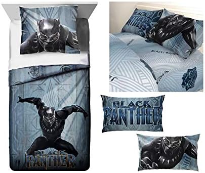 Franco Manufacturing Black Panther 2 Piece Twin/Full Comforter with Sham and Twin Sheet Set #432681276