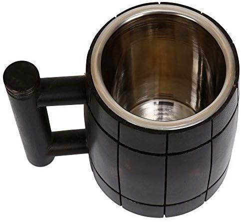 GoCraft Handmade Wooden Beer Mug with 18oz Stainless Steel Cup, Brown - Image 5