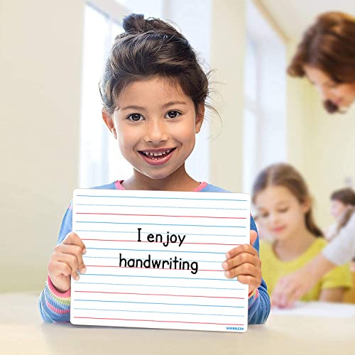 5 Pack Dry Erase Ruled Lap White Boards l 9x12 inch Lined Whiteboards