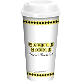 Waffle House 20 oz Travel Tumbler, Insulated Mug with Lid, White | Double wall insulated, spill-resistant lid, hot or cold drinks, fits most cup holders