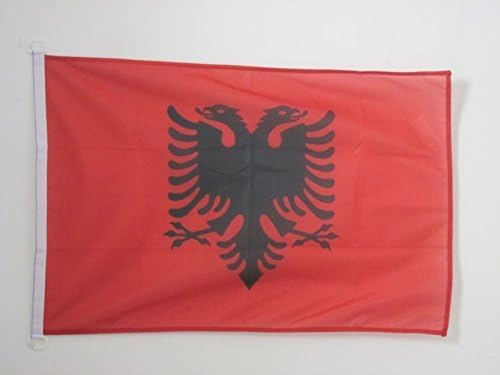 AZ FLAG, Albania Flag, 3x5 Ft, For Outdoor, Albanian Banner Knitted Polyester with Two Plastic Rings, Fade Resistant