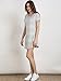 Persun Women Monochrome Stripe Short Sleeve Shift Dress, White, Medium