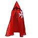 BLESSUME Medieval Hospitaller Hood Robe Templar Knight Cloak Halloween Costume Cape Unisex (Red, Large)