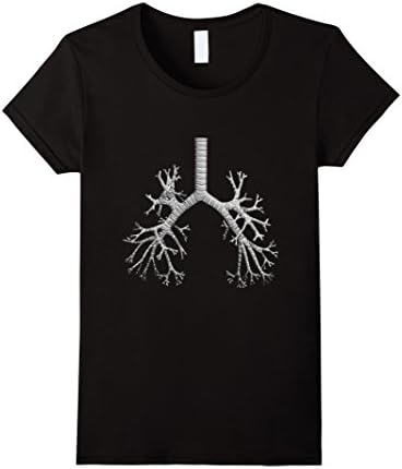 Womens Medical & Nurse Student Lung Anatomy T-Shirts | Scrub Tee Medium Black