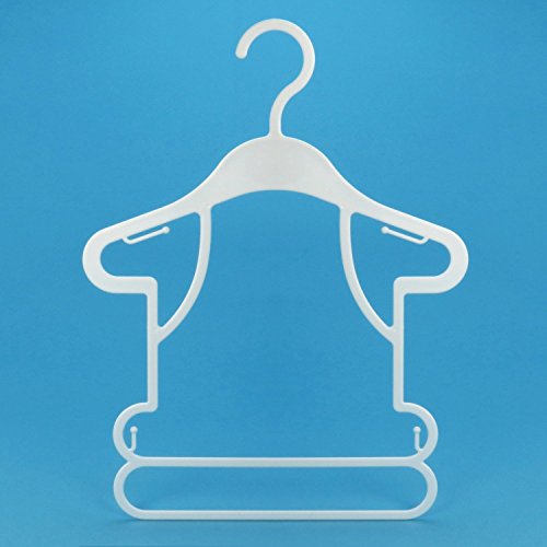 HANGERWORLD 15 White 10.2inch Plastic Childrens Frame Shop Display Coat Hangers BabyToddler Clothes