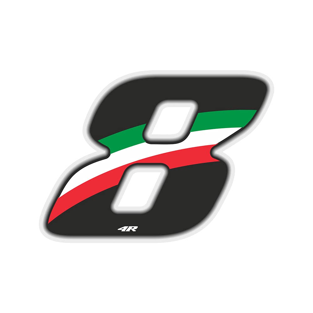 Quattroerre Racing Number 8 Small, Flag, 6.5 x 7.5 cm