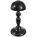 MyGift Vintage Design Black Metal Hat Stand with Dome Top Design, Baseball Cap and Wig Holder Freestanding Display Rack