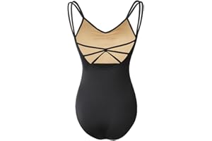 ROYAL SMEELA Women’s Camisole Leotard Turtleneck Ballet Costumes for Women Backless Ballet Dance Leotards Stretchy Bodysuit