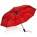 AYL Windproof Travel Umbrella Foldable - with Teflon Coating (Red)