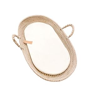 Seagrass Baby Changing Basket with Waterproof Pad | Portable Diaper Changing Topper for Dresser or Table | A Nursery…