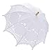 TINKSKY Lace Umbrella Parasol Romantic Wedding Umbrella Photograph (White)