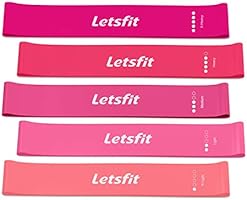 Letsfit Resistance Loop Bands, Resistance Exercise Bands for Home Fitness, Stretching, Strength Training, Physical...