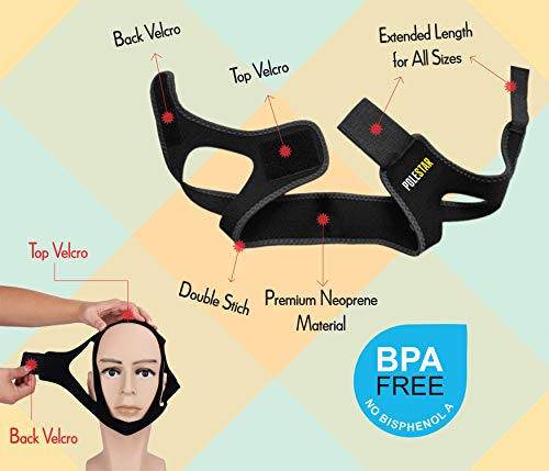 Anti Snoring Chin Strap | Best Snoring Solution and Anti Snoring Devices | Snoring Chin Strap | Snore Stopper | Stop Snoring Sleep Aid for Men and Women | 4 Nose Vents Free | Snore Chin Strap (Black) - Thumbnail 3