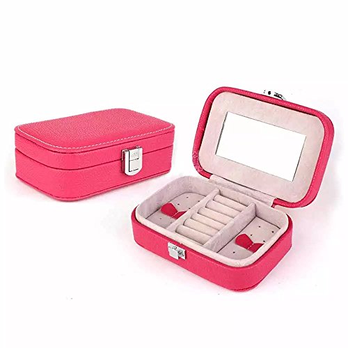 Brendacosmetic New Fashion PU Leather Jewelry Accessories Box Storage Cases,Portable Travel Case Mini Makeup Case Organizer for Rings,Earrings,Necklace.