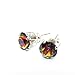 925 Sterling-silver stud earrings made with sparkling Volcano crystal from Swarovski®. London gift box.