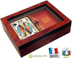 Jeux Cartes En Coffret Bois Precieux Belote Rami Et Bridge Amazon Fr Jeux Et Jouets