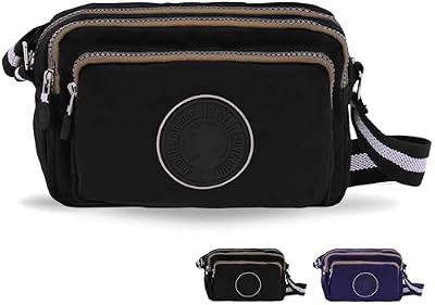 Coronel Tapioca - Bolso bandolera mujer - Bolso mujer - Bolsos bandolera - Bolsos bandolera casual gran capacidad con 3 cremalleras, Negro