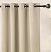 Utopia Bedding Beige Blackout Curtains Grommet 2 Panels [52W x 63L Inches], Thermal and Sound Insulated Drapes for Bedroom and Living Room