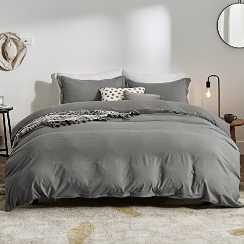 Bedsure Dark Grey Duvet Cover Queen Size Soft Prewashed Queen Duvet