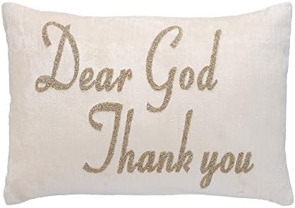 1001 Cushions Sachi Dear God Thank You 12"X18" Hand Embroidered Funny Quote Cushion With Free Pillow Insert