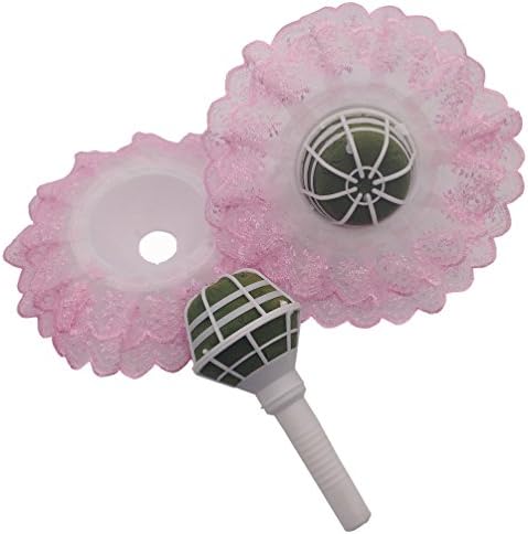 Steen 2Pcs Elegant DIY Bouquet Holder Bridal Bouquet Holder - Pink Lace