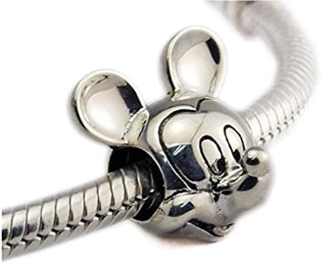 925 Sterling Silver Bracelet with Mickey Mouse Crystal Head