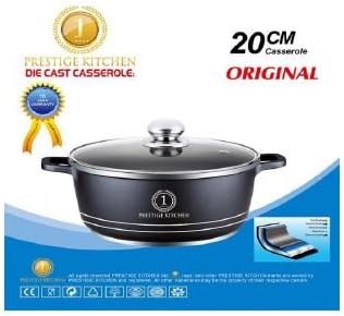 Die-Cast Aluminum Non-Stick Dutch Oven Casserole Pot with Clear Glass Lid (3 Quart)