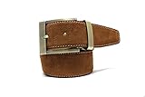 New Men's Marco Valentino Italy Wide Cognac Suede Belt - Size: 44"