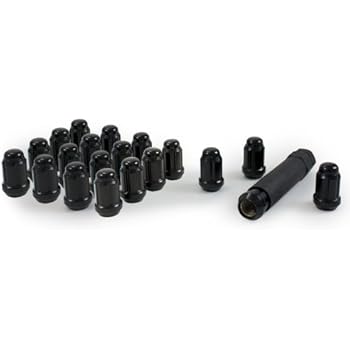 Gorilla Automotive 21133BC Small Diameter Acorn Black 5 Lug Kit (12mm x 1.50 Thread Size) - Pack of 20