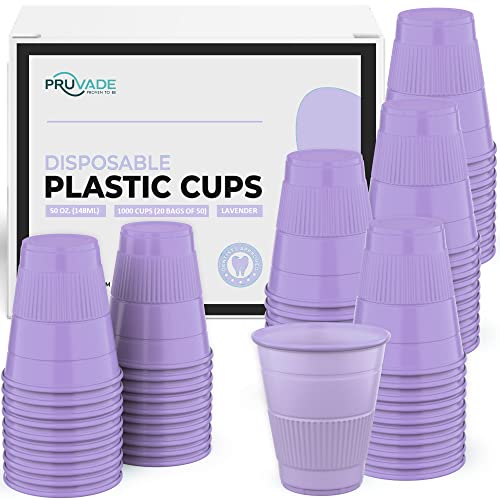 Pruvade Disposable Dental Cups 1000 Pack 5 oz Purple Plastic Cups