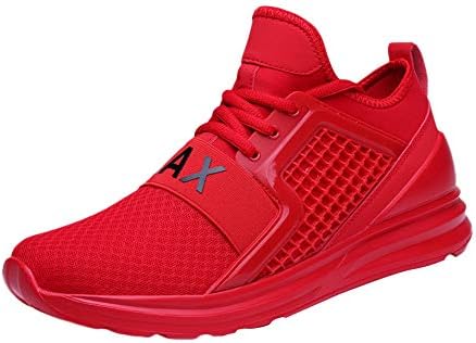 HOSOME Men‘s Flat Sport Running Shoes Breathable Lightweight Athletic Tennis Sports Training Casual Walking Shoes