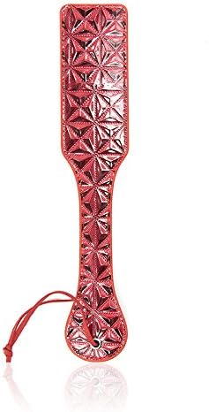 Red Leather Paddle 3D Diamond Pattern