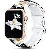 Sport Band Compatible with Apple Watch Bands 45mm 42mm 44mm Size for Women Men,Floral Silicone Printed Fadeless Pattern…