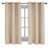 NICETOWN Thermal Insulated Grommet Room Darkening Curtains/Draperies/Panels for Bedroom (2 Panels, W42 x L63 -Inch, Biscotti Beige)