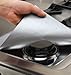 Cooks Innovations Non-Stick Square Gas Stove Burner Covers - Reusable Heat Resistant Stove Top Covers for Gas Burners, Stove Cover Guard Stove Protector for Gas Range Stovetop - Cut to Fit Silver 4Pk