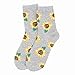 PanPacSight 2 Pack of Women Girls Novelty Funny Sunflower Crew Socks, Cute Funky Floral Christmas Wear, SIze 8-13